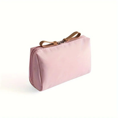 Small Solid Color Portable Makeup Bag - Waterproof Travel Cosmetic Pouch Organizer
