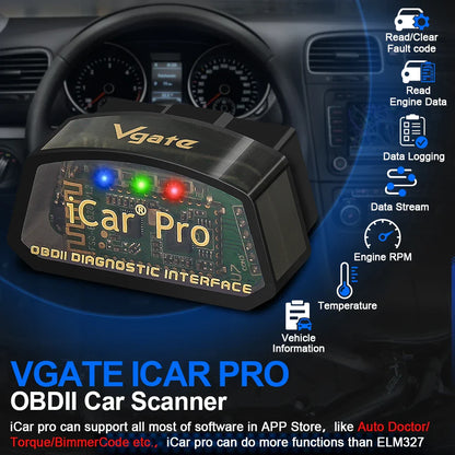 ELM327 OBD2 WiFi + Bluetooth 4.0 Car Diagnostic Scanner - OBD-II Code Reader for iOS & Android