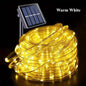 Solar LED String Lights (100/200 LEDs, 10m/20m | 32.8ft/65.6ft) Waterproof IP65 Tube Rope Fairy Lights for Garden Patio Wedding Christmas