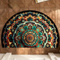VIKAMA Bohemian Semi-Circular Carpet, Indoor And Outdoor Entrance Mat, Bathroom Door Mat, Soft And Anti-Slip Home Decoration.