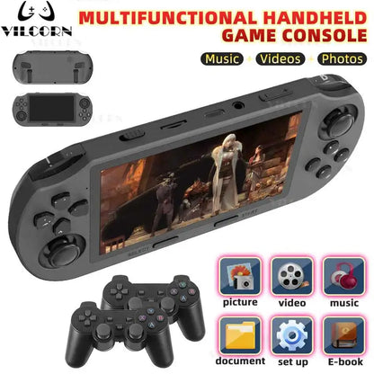 4.5-Inch Portable Retro Handheld Game Console — 854x480 Screen, Multi-Emulator PS1 Support, MP3 & Video, Two-Player Ready