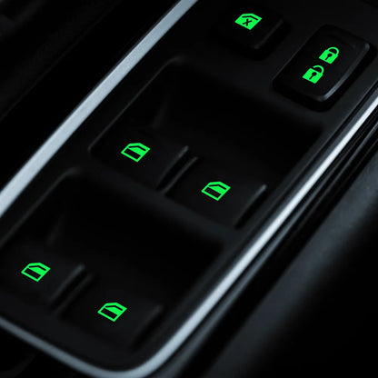 Glow-In-The-Dark Car Window Button Stickers - Luminous Switch Decals for Interior Night Visibility