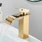 Matte Black Waterfall Basin Faucet - Single-Handle Mixer Tap for Bathroom Sink (Deck-Mounted, Hot & Cold)