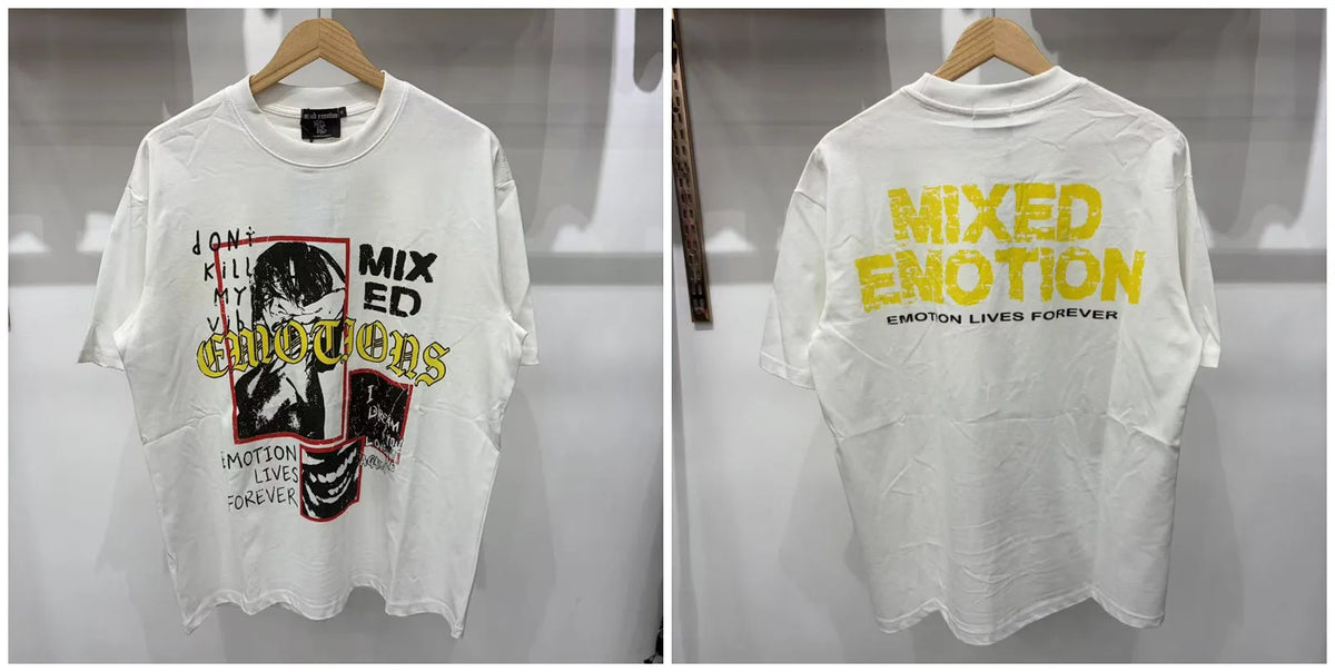 MIXED-EMOTION Rhinestone Graphic T-Shirt