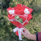 Kawaii Cat Plush Bouquet with Soap Rose Flowers — Cute Valentine's Day, Birthday & Graduation Gift