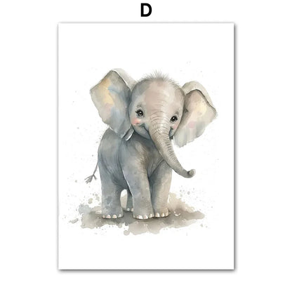 Elephant Lion Giraffe Tiger Zebra Nursery Wall Art Canvas Painting Aninmal Posters And Prints Wall Pictures Baby Kids Room Decor