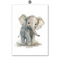 Elephant Lion Giraffe Tiger Zebra Nursery Wall Art Canvas Painting Aninmal Posters And Prints Wall Pictures Baby Kids Room Decor