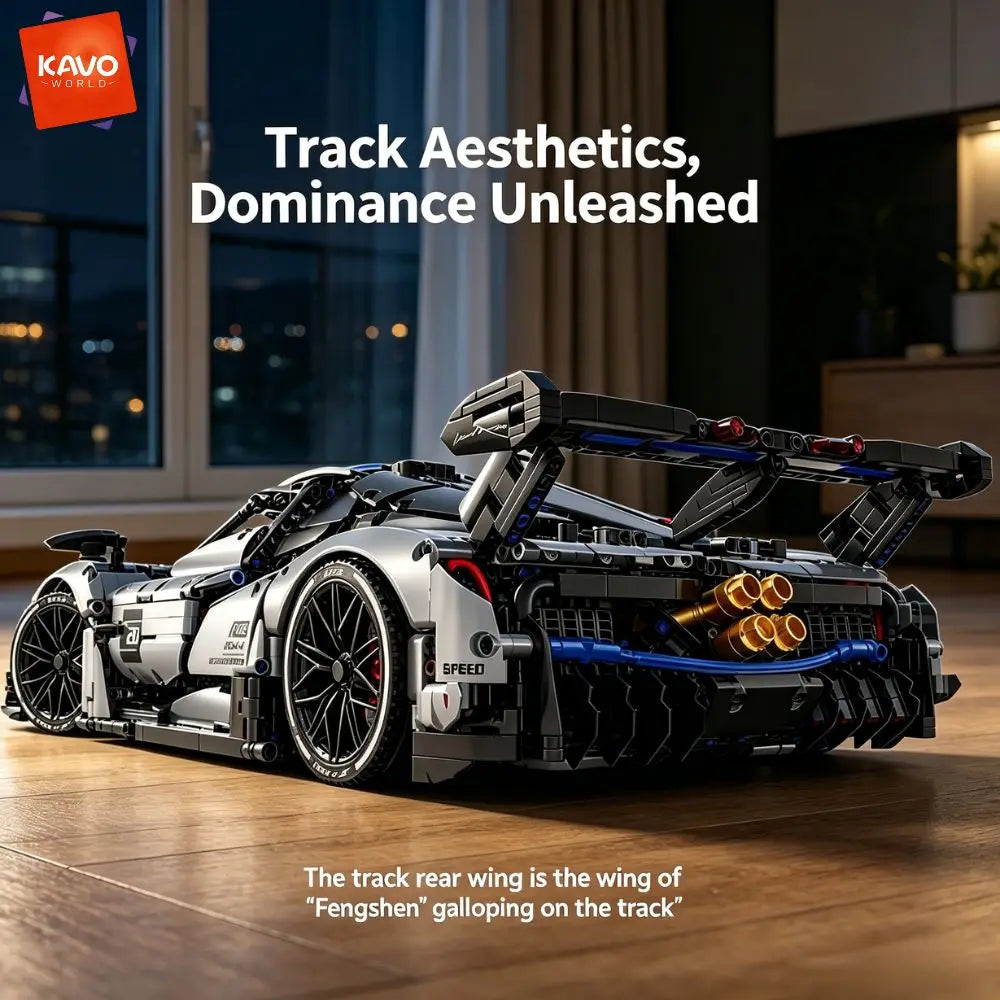 KAVOWORLD Super Sports Car Building Blocks Set – 1:8 Scale MOC Race Car Model