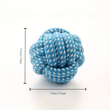 Candy-Colored Cotton Rope Ball Chew Toy for Dogs & Cats — Durable Tug & Fetch Pet Toy