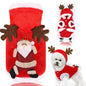 Christmas Dog Hoodie Reindeer & Santa Fleece Coat Winter Warm Pet Jacket for Small to Medium Dogs XS-2XL