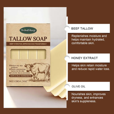 Grass-Fed Beef Tallow Soap Gently Clean For Skincare Suitable For Face & Body Wash Refreshing Rich In Lather Soap Bar Moisturize