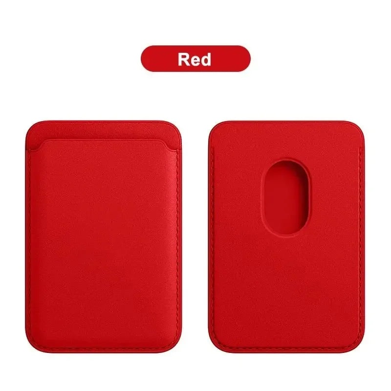 MagSafe PU Leather Magnetic Card Wallet — Slim Magnetic Card Holder for MagSafe-Compatible Smartphones