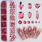 180pcs AB Flatback Glass Nail Rhinestones - Multi-Shape Gems for DIY Nail Art