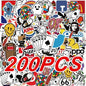 50/100/200Pcs Fashion Cool Brand Logo Stickers Aesthetic Motorcycle Phone Car Skateboard Laptop Sticker Decal Classic Kids Toy