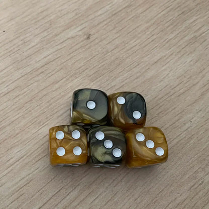 5pcs/set Two Colors Dice Puzzle Board Game Accessory  6 Sided Point Dice Funny Game 16mm