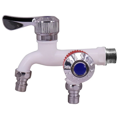 Multi-Function Splash-Proof Plastic Faucet — Wall-Mount Dual-Control Washing Machine & Kitchen Adapter