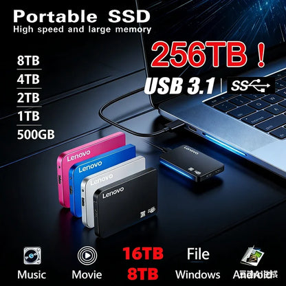High-speed SSD 256TB USB 3.0 Enclosure Mobile Hard Drive Cases for SSD External Storage HDD Box With USB Cable ABS Tools