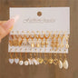 Gold Butterfly & Heart Dangle Earrings Set – Acrylic Drop Jewelry for Women