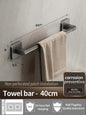No-Drill Adhesive Towel Bar – Wall-Mount Towel Rack & Hook for Bathroom, Kitchen, Tile, Glass