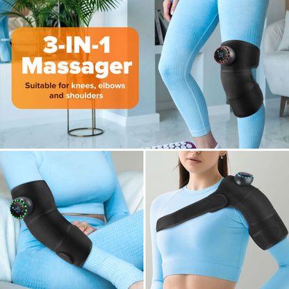 Smart Heated Knee Massager Vibration Hot Compress for Knee, Shoulder & Elbow — Adjustable Heat & Intensity