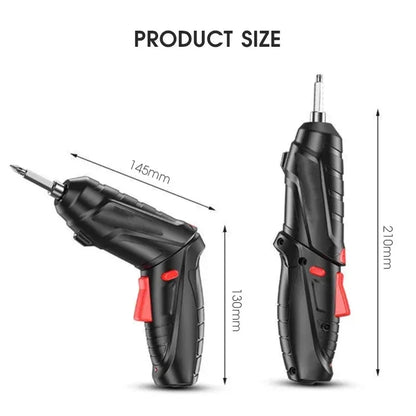 47-Piece Cordless Rechargeable Electric Screwdriver & Mini Drill — USB Charging, 1800mAh