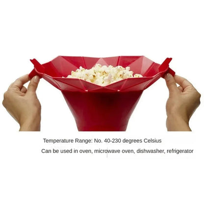 Foldable Silicone Microwave Popcorn Bowl – Heat-Resistant, Dishwasher Safe DIY Popcorn Maker