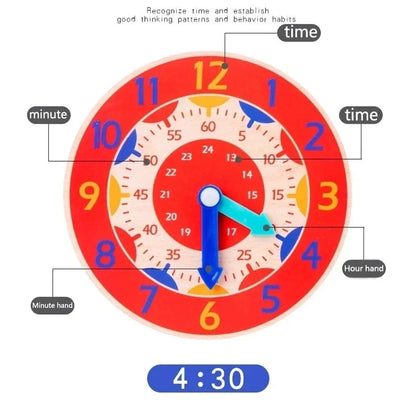 Montessori Wooden Clock Time Learning Toy