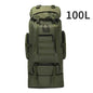 Tactical Mountaineering Backpack 80L / 100L (≈21 / 26 US gal) – Large Hiking, Camping & Travel Rucksack with Molle, Oxford Polyester