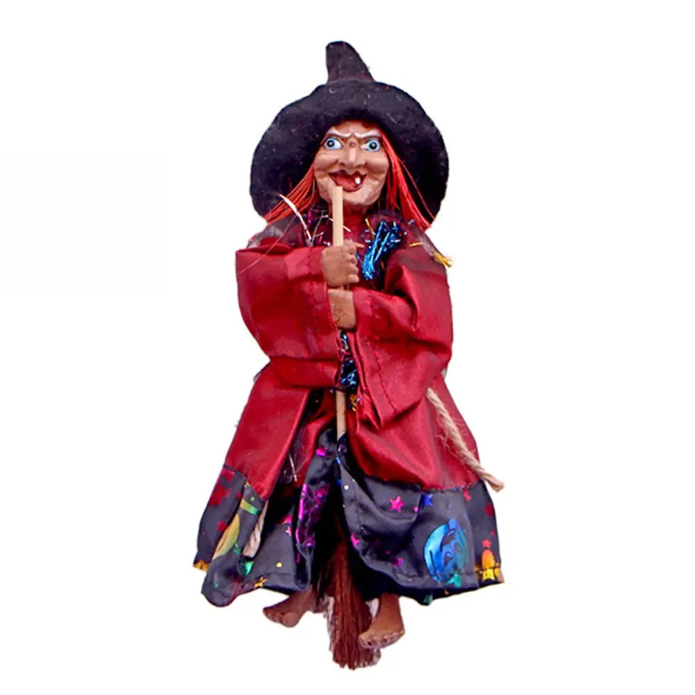 Halloween Witch Doll Ornament, 20 × 7cm, Red or Black