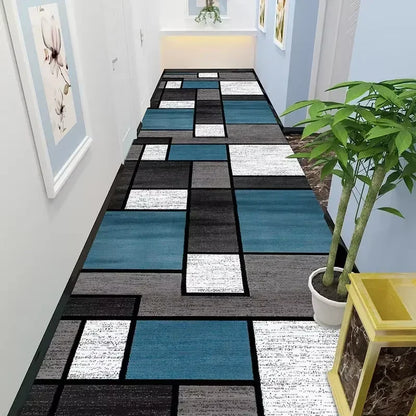 VIKAMA Simple Check Pattern Floor Mat For Kitchen, Corridor, Long Floor Pad, Anti-Slip And Easy To Clean Home Decoration