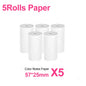 Portable 58mm Mini Thermal Photo & Label Printer - Bluetooth Sticker Memo Printer for iOS & Android (Compatible with 57mm Paper)