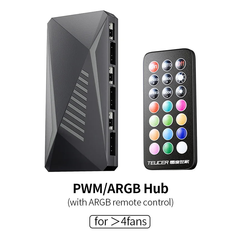 Infinite Mirror ARGB 120mm (4.72 in) PWM PC Case Fan — 5V 3-Pin ARGB & 12V 4-Pin PWM, 800–2000 RPM, Hydro Bearing