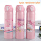 Unicorn Stainless Steel Insulated Thermos Bottle 500ml (16.9 fl oz) – Kids Bouncing Lid Water Bottle for Girls, Portable Travel Mug
