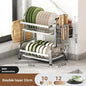stainless steel Dish Dryer Rack,Compact Kitchen Dish Rack,Screeper Set,Large Rust Proof Dish Screeper With Utensils Holder