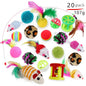 Foldable Cat Tunnel Play Tent with Mouse-Shaped Balls and Fish Simulation Toys for Kittens