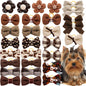 10-Pack Pet Hair Bows with Elastic Bands – Cute Bowknot Grooming Accessories for Small Dogs & Cats, Reusable