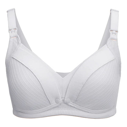 Maternity Nursing Bralette – Wire-Free Cotton Bralette with Adjustable Straps & 4-Hook Back Closure
