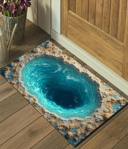 Visual Illusion Hole Endless Abyss Door Mat Bedroom, Kitchen, Home Anti Slip Door Mat Creative and Fun Home Decoration Carpet