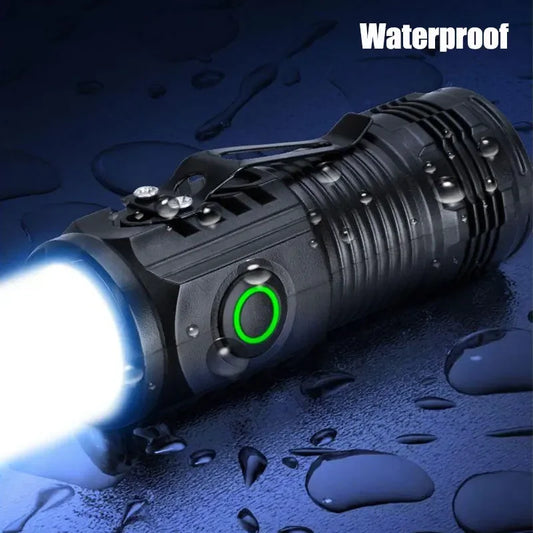 Rechargeable 450-Lumen Waterproof LED Flashlight – Portable EDC Torch for Camping, Hiking & Emergency (50–100 m / 164–328 ft Beam)