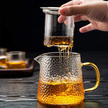 Heat-Resistant Borosilicate Glass Teapot 450 mL (15.2 oz) — Kung Fu Tea Kettle for Puer, Coffee & Office