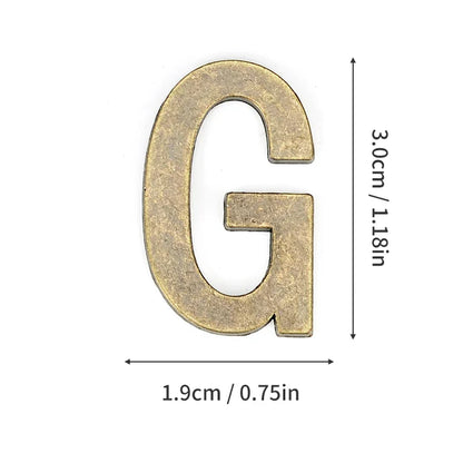 Metal Self Adhesive House Number English Alphabet Letters for Apartment Room Door Plate Table Mailbox Number Stickers 3*2cm