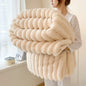 Solid Color Thickened Wide Striped Multifunctional Blanket, Can Be Used As Bed Sheet Cover Blanket, Nap Blanket, Pet Blanket