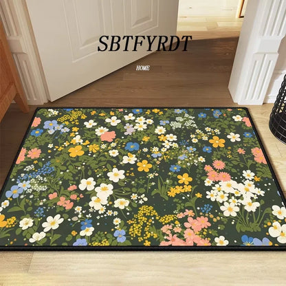 VIKAMA Beautiful Flower Mat Door Mat Outdoor Carpet Welcome Mat Soft Living Room Carpet Rug For Bedroom Soft Home Decoration