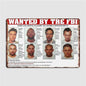 BarMovieArt Prison Break FBI Metal Plaque - Wanted Poster Tin Sign with Iconic Inmate Mugshots & FBI Logos, Stunning Decor