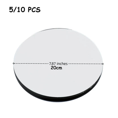 5/10pcs Acrylic Mirror Table Centerpieces, Round Decorative Display Trays for Wedding, Dining & Coffee Tables(20/30cm)