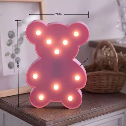 1PC Creative LED Shaped Lamp Indoor Battery Powered Wall Light,Decoration Night Light For Bedroom Table Beach Party&Photography