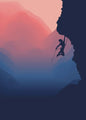 Abstract Rock Climbing Adventure Posters and Prints Canvas Painting Mountain Sun Wall Art Pictures for Living Room Home Decor