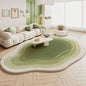 VIKAMA Green Carpet Living Room Shaped Cream Style 2025 New Plush Irregular Bedroom Bedside Floor Mats Home Decoration