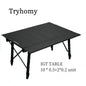 IGT 3-Unit Aluminum Alloy Portable Camping Table, Foldable Extensible Detachable BBQ Picnic Table