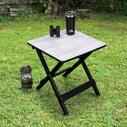 19-Inch Folding Side Table Portable Adjustable Height Outdoor Camp Table Lightweight Collapsible Plastic